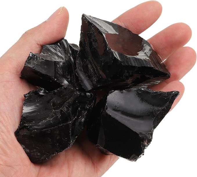 uxcell Fire Glass for Fire Pit, 5-8cm(2"-3.1") High Luster Reflective Glass Rocks for Natural or Propane Fireplace, Safe for Outdoors and Indoors Fire Pit Glass, Black, 400g/14oz