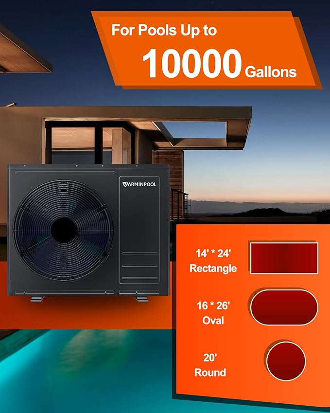 LiteFlow Series Smart Electric Pool Heater for Above and Inground Pools up to 10000 Gals, 35100BTU Pool Heat Pump with Cooling&Heating Mode, Control via WiFi, Titanium Heat Exchanger, 240V