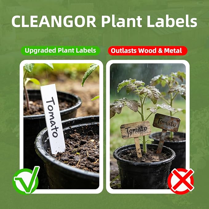 330Pcs Plant Labels with Marker Pen, 4" Plant Tags for Garden Waterproof, Reusable Plastic Plant Markers Garden Labels for Seedlings, Vegetables, Flowers, Gardening Organization Kit