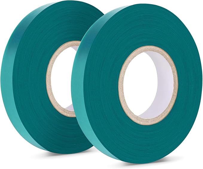 Easytle Stretch Tie Tape Roll, 1/2" 150ft Garden Tie Tape, Thick Sturdy Plant Ribbon Garden Green Vinyl Stake Gardening Tools for Indoor Outdoor Patio Plant Use (2 Pack)