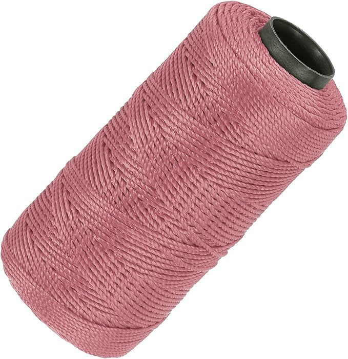 MECCANIXITY Nylon String 3 Strands Twisted Mason Line 1.5mm x 218 Yards Nylon Twine String for DIY Projects, Home Improvement, Gardening, Gift Wrapping, Christmas Party Supplies, Dark Pink