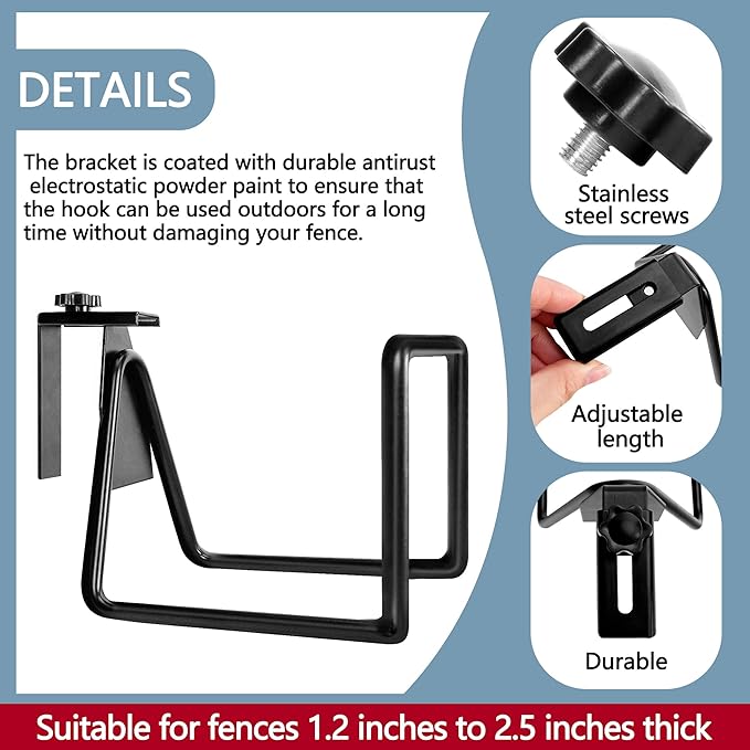 Adnee 2 Pack Garden Hose Holder - Heavy Duty Wall Mount Hose Hanger - Adjustable Hose Reel Hose Hooks for Water Hose Storage and Extension Cords