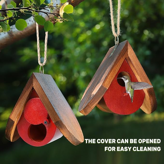 Hummingbird House for Outside. Hummingbird Gifts. Gardening Gifts for Women. Gifts for Bird Lovers. Hummingbird Nest （2 PCS） ZSHLXM