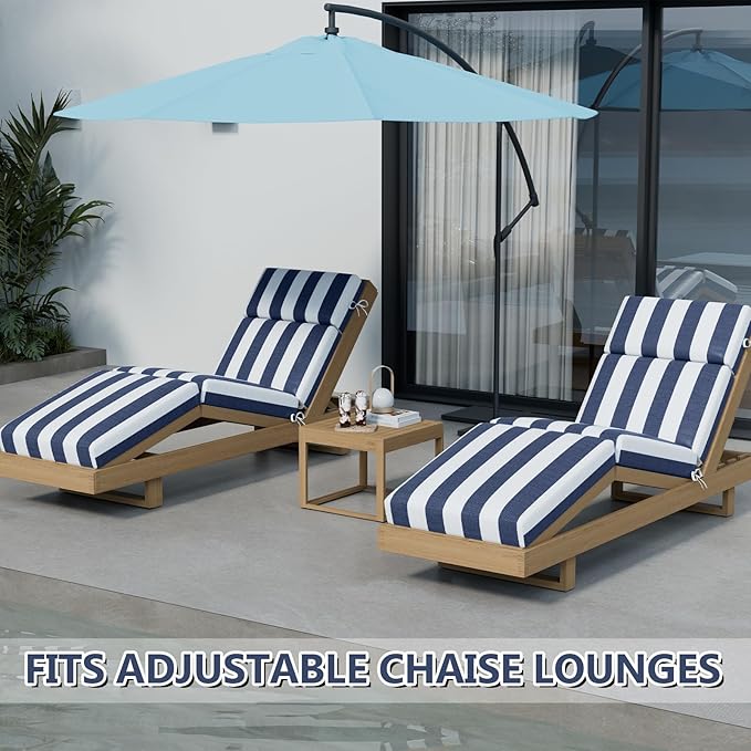 Chaise Lounge Cushions Outdoor, 72 x 21 x 4 Inch Lounge Chair Cushions for Outdoor Furniture - Waterproof Lounge Patio Replacement Cushion, 4In Fade-Resistant ThickPatio Chaise Lounge Cushion
