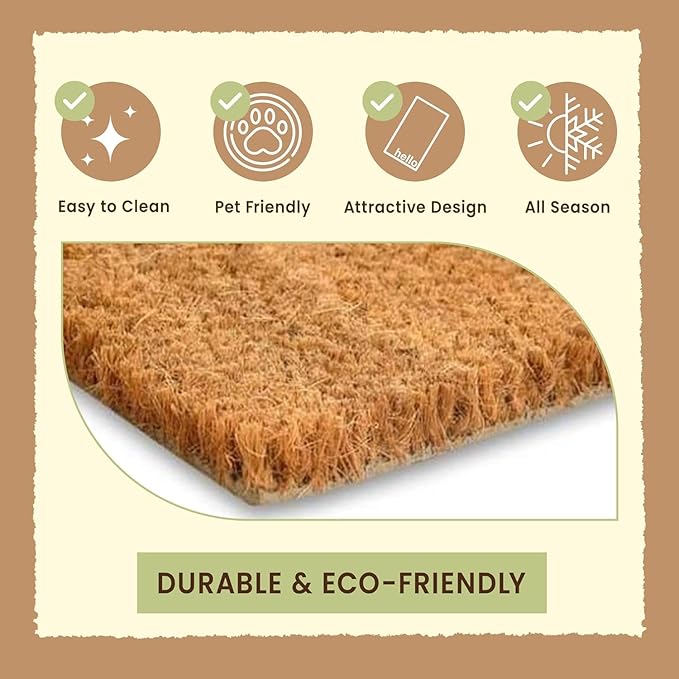 LuxUrux Extra Large Christmas Door Mat 3x5 Feet – Merry Christmas Coir Doormat for Front Porch – Durable Outdoor Christmas Rug with Non-Slip Back – Christmas Welcome Mat Outdoor Décor