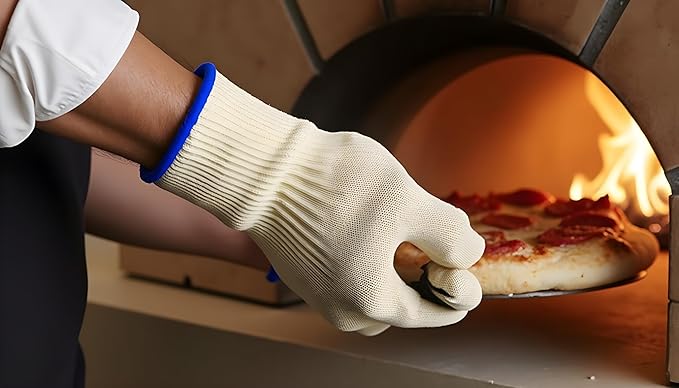 G & F 1689L Dupont Nomex® & Kevlar® Heat Resistant Oven Gloves, for BBQ, Fireplace,and Grilling. Commercial Grade, Large, Sold by 1 Piece