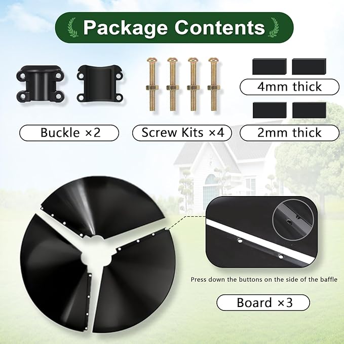 Gtongoko 19 Inch Squirrel Baffle for Bird Feeder Pole Squirrel Guards for Shepherds Hook Stopper for Bird Feeders Black 1 Pack