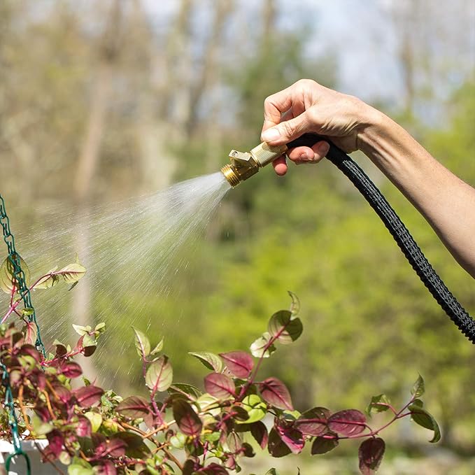 Flexi Hose Lightweight Expandable Garden Hose, 150FT -Retractable Garden Hose, Water Hose - No-Kink Flexibility, 3/4 Inch Solid Brass Fittings and Double Latex Core