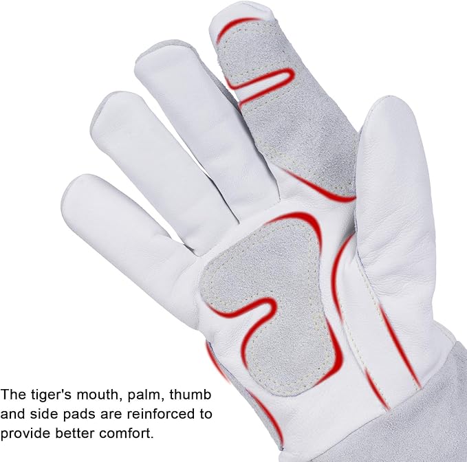 ANDELI Welding Gloves,TIG/Mig/Welding Gloves Heat/Fire Resistant, BBQ/Animal handling gloves with Extra Long Sleeve
