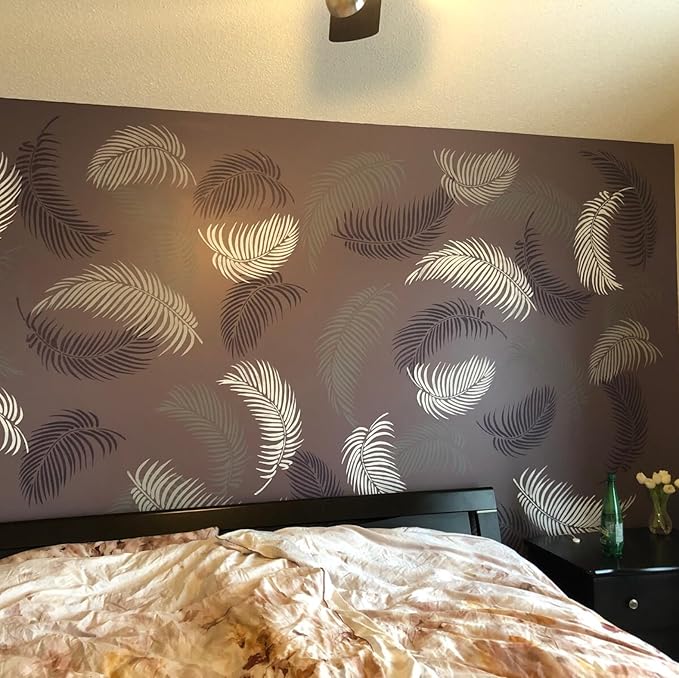 Large Leaf Stencils for Painting on Walls Palm Stencil Tropical Leaves Stencils for Crafts Furniture Wood Fabrics