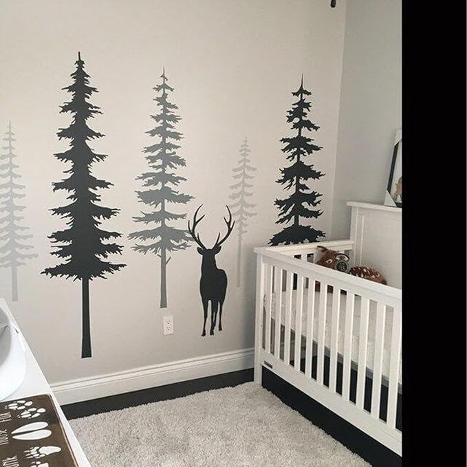 Large Stencils for Painting on Wood Fence Giant Wall Stencils Reusable Templates for Garden Fence Window Wall Furniture Mural (Pine Tree)