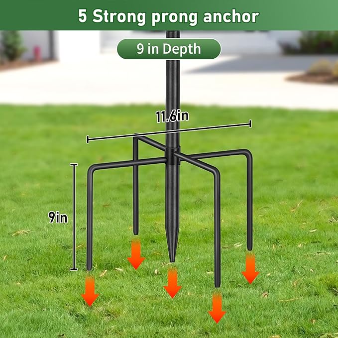 Bird Feeder Pole Squirrel Proof, 92 Inch Heavy Duty Feeding Station Tall Birds Feeders Stand House Pole with Baffle for Outdoors,1 Pack