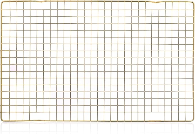 Coolbird 16 * 10 inch BBQ Grill Mesh Metal BBQ Barbecue Grill Grilling Mesh Wire Cooking Net Outdoor,Barbecue Grilled Grid (Gold)