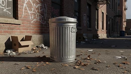 20 Gallon Galvanized Steel Trash Can, Multicolor - Metal Container with Lid for Home, Kitchen, Outdoor Patio, and Camping