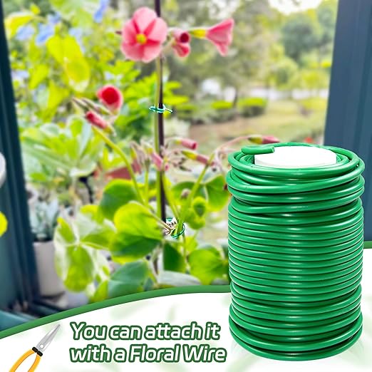1 Roll Flexible Plant Ties, 65 ft Soft Plant Ties Garden Twist Ties for Outdoor Plants, 3.5 mm Garden Ties for Climbing Plants, Flowers, Tomatoes, Plant Support, Home Office Organization (Brown)