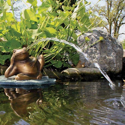 Aquascape Lazy Frog on Lily Pad Spitter Fountain for Ponds and Water Gardens | 78311