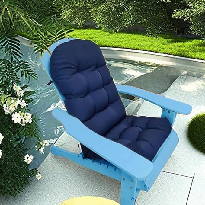 Waterproof Adirondack Chair Cushion,44inch Rocking Chair Cushion,High Back Patio Cushions Indoor and Outdoor Furniture Chair Cushions Pads with Ties (Red)