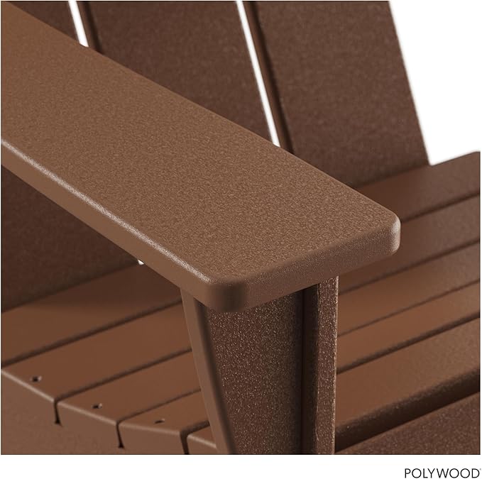 POLYWOOD AD420TE Modern Adirondack Chair, Teak