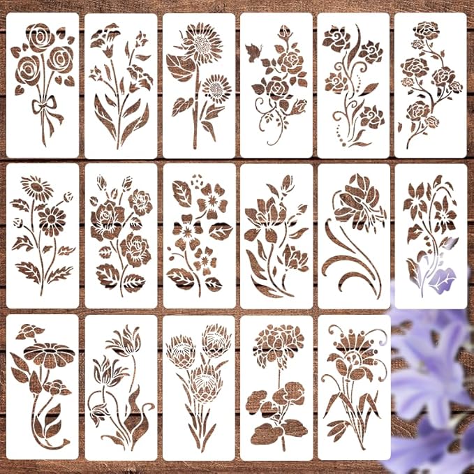 Garden Fence Large Flower Stencils - Reusable Floral Stencil DIY Decoration for Painting on Wood Walls Pattern, Jumbo Sunflower Yard Spray Paint Big Crafts Floor Stencils (CP-10)