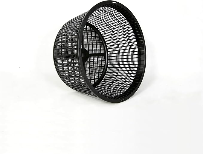 8.5-Inch Round Aquatic Plant Baskets - 6 Pack Durable Black Plastic Mesh Pond Containers for Live Aquarium Plants, Pond Planting & Hydroponic Pots