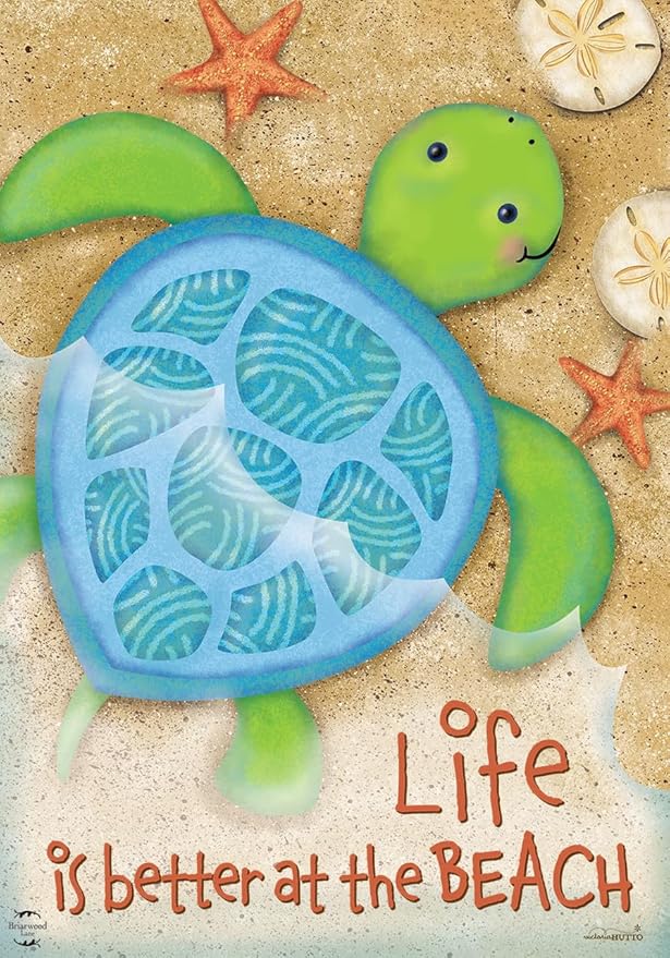 Briarwood Lane Life Is Better Turtle Garden Flag