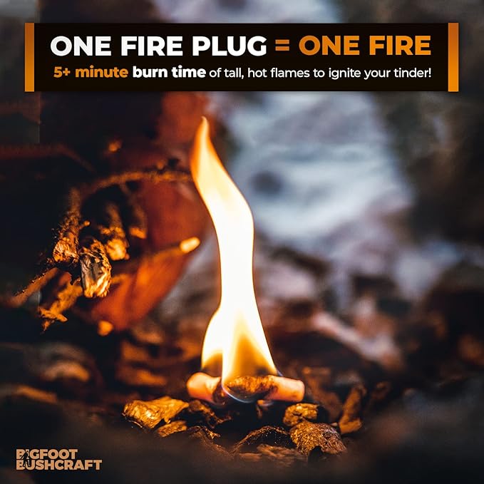 Non-Toxic Waterproof Fire Starters with 5+ Minute Burn for Emergencies, Survival, Campfires, Fire Pits, Grills - Made in the USA - 30 Pack