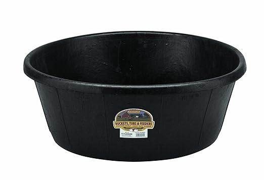 Little Giant® Heavy Duty Rubber Tub | Durable Rubber Feed Pan | Indoor & Outdoor Use | Rubber Feed Bucket | 15 Gallons