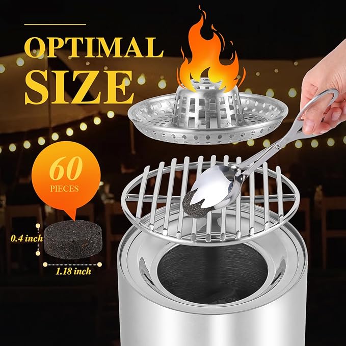Fire Starters for Solo Stove Mesa, 60 Count BBQ Firestarter and Fireplace Accessories, Pellets for Bonfire and Firepit, Camping, Grilling, Cooking, Campfires, Charcoal, Wood, and Sticks