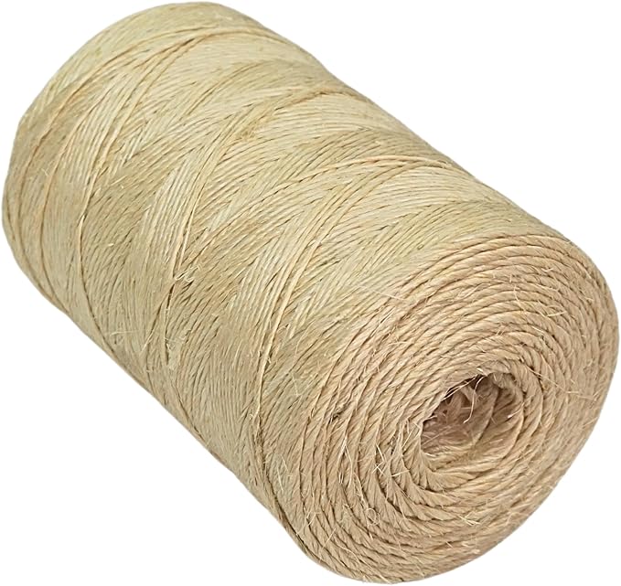 Premium Brazilian Sisal Twine, Natural Fiber 100% Sisal, Heavy-Duty, Ultra Durable, Ideal for DIY Projects, Home Decor, Gardening, Crafting, Gifting, Wrapping (1640 ft / 500 m Coil)