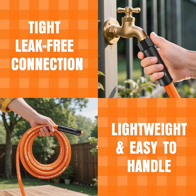 Garden Hose 30 ft x 5/8", NON-EXPANDING Flexible Water Hose, Kink Resistant Lightweight Hybrid Hose, Leakproof Yard Hose with Male to Female Fittings