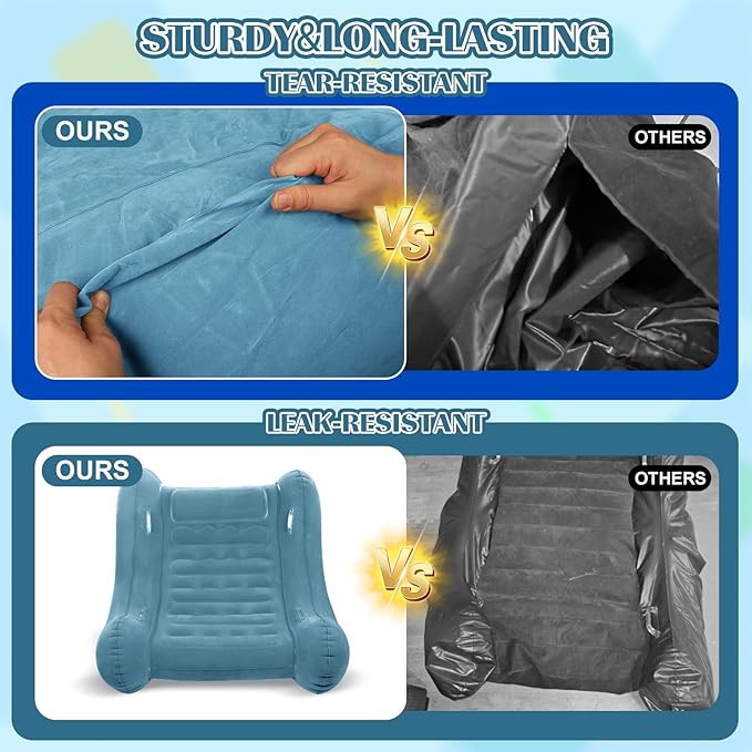 Sensory Rocker Chair for Kids, 55” x 55” x 46” Air Cloud Rocker, Inflatable Sensory Chair for Autistic ADHD Child, Indoor/Outdoor Toddler Rocking Chair-Includes Air Pump and Repair Kit