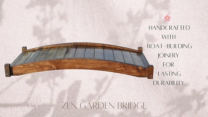 SamsGazebos Zen Japanese Style Wood Garden Bridges, 6', Brown