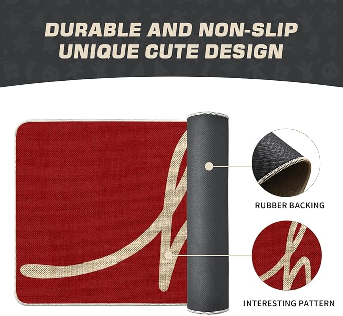 Artoid Mode Red Hi Valentine's Day Doormat, Daily Home Decor Low-Profile Switch Rug Welcome Door Mat Floor Mat for Indoor Outdoor 17x29 Inch