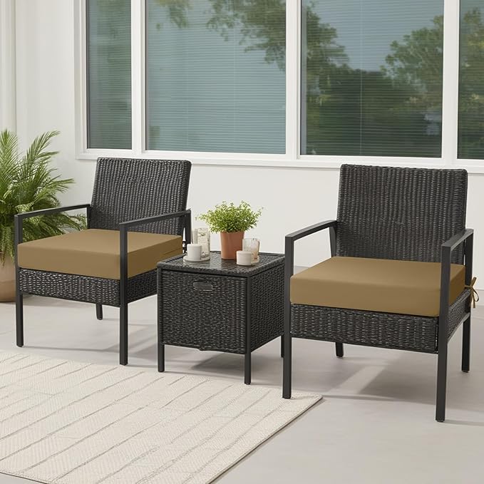 idee-home Outdoor Cushions for Patio Furniture, Outdoor Seat Cushion, Waterproof Couch Hampton Bay Deep Seat Replacement Chair Cushions for Garden Lawn Backyard Deck, 24 x 26