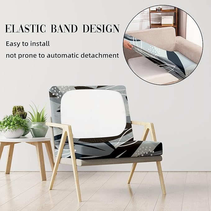 8Pcs Outdoor Cushion Covers, Patio Cushion Covers,Stretch Elastic Slipcovers, Replacement Washable & Reusable Furniture Protector for Patio Couch (Iceland-Pattern,Cover Only)