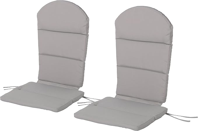 Christopher Knight Home Terry Outdoor Water-Resistant Adirondack Chair Cushions (Set of 2), Gray, 2 Count (Pack of 1), Grey