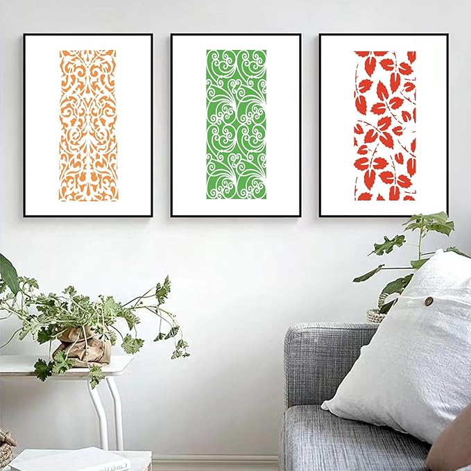 18 PCS 12 x 5.2 Inch Mixed Stencils, Plant Leaf Floral Texture Templates for Painting on Wood, Texture Background Stencil Set for Rock Wood Canvas Airbrush Drawing Furniture Card Tile Home DIY Craft