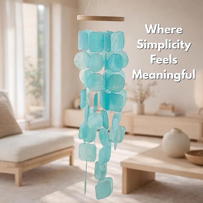 Solange & Frances Turquoise Sea Glass Wind Chimes for Outside - Ideal Gifts for Women Who Have Everything. Unique Valentines Day Gifts for Her, Valentines Gift Ideas