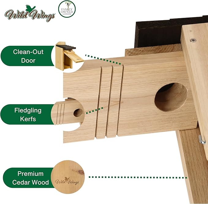 Wild Wings WWCH3 Cedar Blue Bird Box House,(Pack of 4)