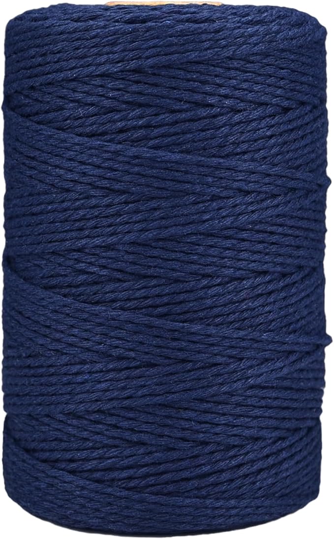 Twine String,500 Feet Butchers Kitchen Cotton String for Cooking Crafts Roasting Gift Wrapping DIY Decoration Gardening Packing Materials,Navy Blue