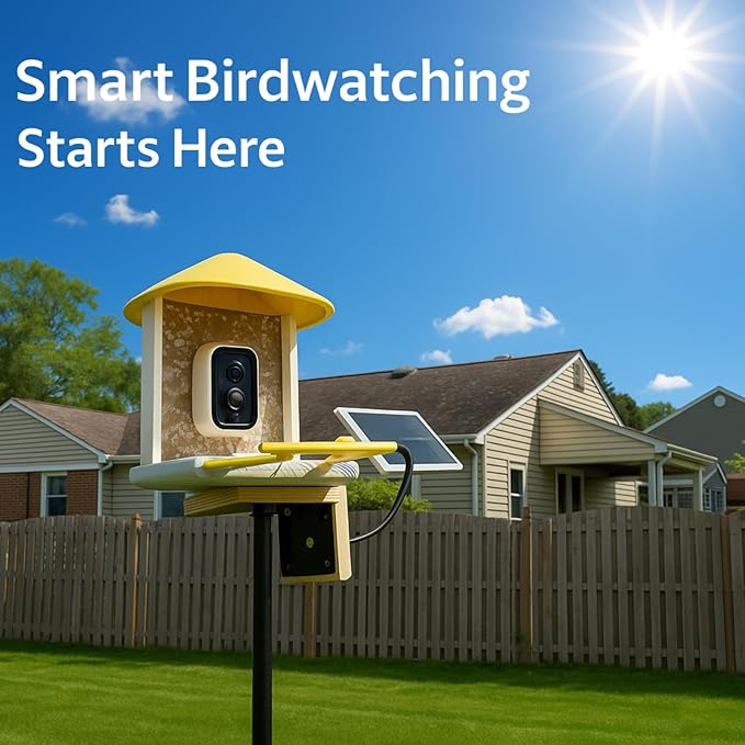Heavy Duty Bird Feeder Pole - 75" Adjustable Birdhouse Stand Outdoor, Anti-Tip Stakes & Stable Mount for Smart Camera Birdfeeder,Bluebird House, Bird Buddy, Birdfy