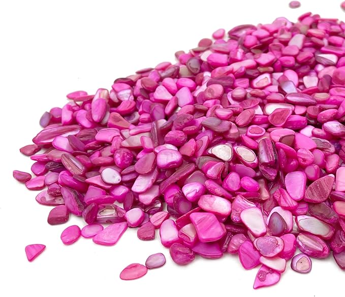 Crushed Shells for Crafts, Sea Shells for Decorating Wedding Vase Fillers Table Scatter, Party Favor, Wedding Decoration, Succulents Plants Soil Cover, Art Crafts (Rose red)