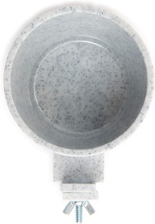 Lixit Kennel Cage Water Bowl Hanging - Non Spill Dog Crate Bowls - Durable Crate Water Bowl for Pets - Securely Attaches to Cage for Convenient Feeding and Drinking (10oz, Granite)