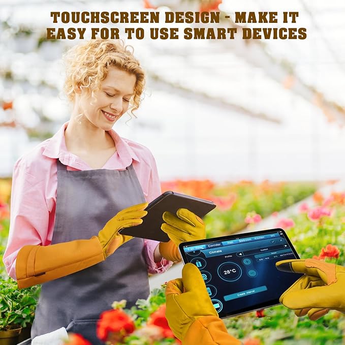 Long-Gardening-Gloves for Women/Men - Thorn Proof Rose Pruning Gloves Heavy Duty Gauntlet, Best Garden Gifts for Gardener-L