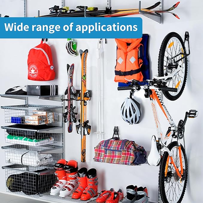 2 Pack Garage Storage Utility Hooks，Garage Garden Tool Organizer，Steel Wall Mount Hooks, Garden Small U Hooks (Type O-Orange)
