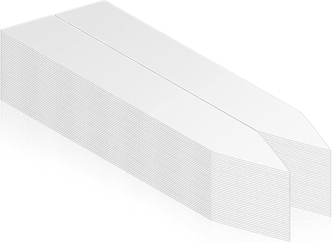 100Pcs 4 Inch Plant Labels,Plastic Waterproof Nursery Stake Tags for Potted Plants (White) (SZ-BC210YB)