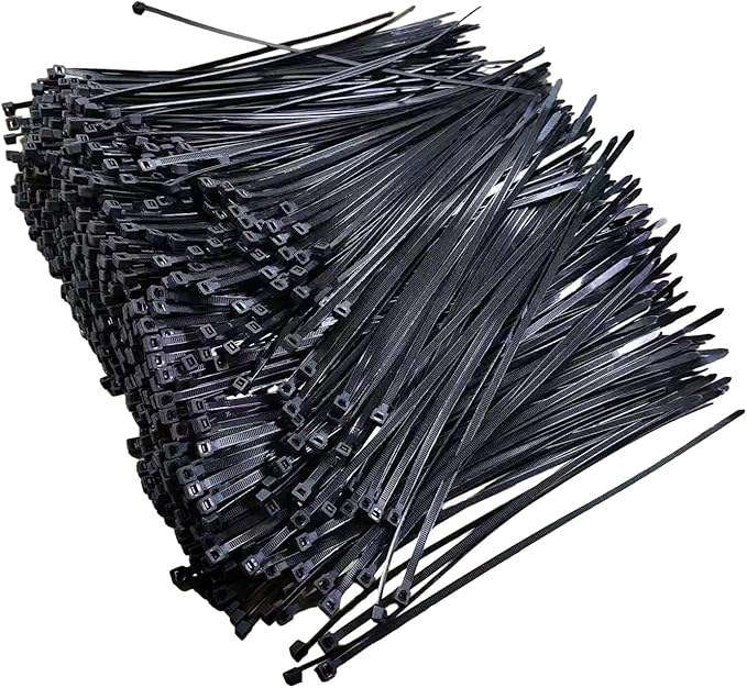 Zip Ties 1000 pcs 8 inch Cable Zip Ties, Premium Plastic Wire Ties with 40 LBS Tensile Strength, UV Resistant Cable Ties, Black Nylon Tie Straps