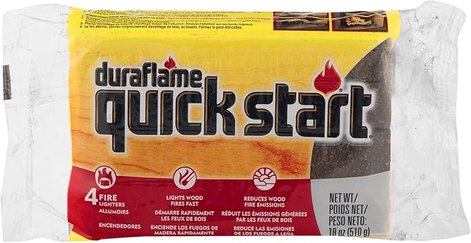 Duraflame Quick Start Firelighters – Easy, Fast-Starting Fire Starters Made with Wax & Recycled Biomass Fibers for Fireplaces, Fire Pits, Wood Stoves & Campfires (2 Pack)