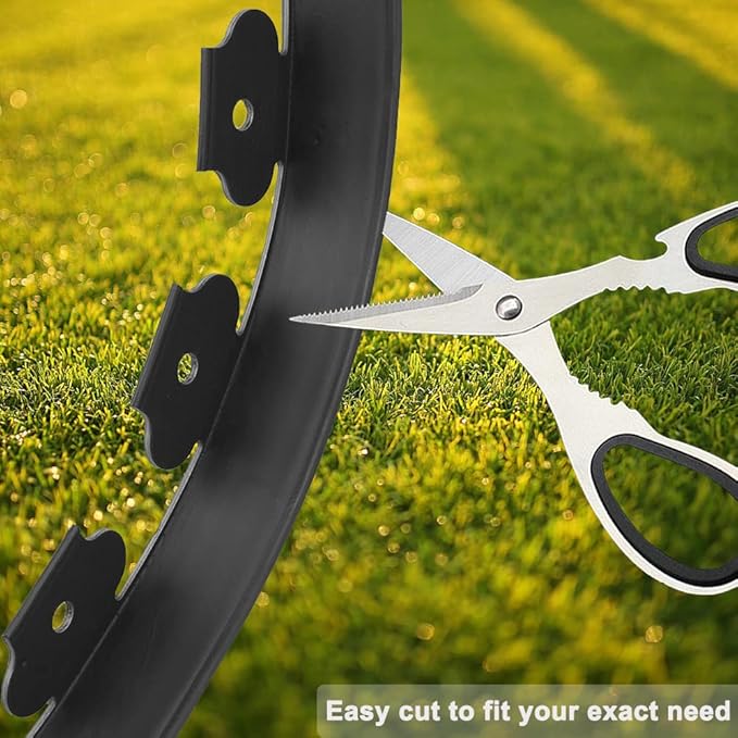 20 Ft Landscape Edging Kit, Black Garden Edging Border with 20 Edging Plastic Stakes, Landscaping Edging Roll for Flower Bed Lawn Driveway Yard
