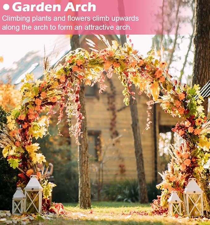 Queension Extra Large Wedding Arch for Ceremony 8.5Ft Wide 7.4Ft High, Metal Balloon Arches Backdrop Stand with Base for Party Supplies, Outdoor Garden Trellis for Climbing Plant, Round Frame, Black